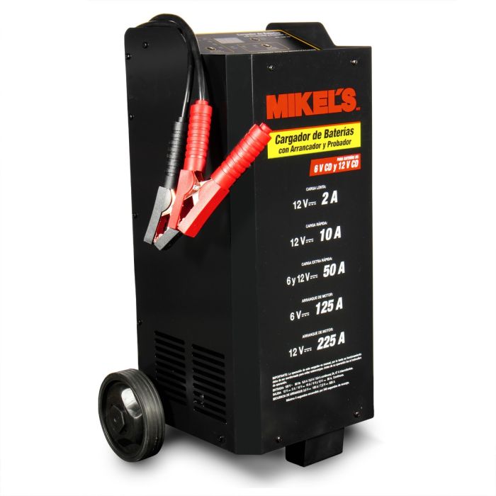 Compra Cargador baterías con arrancador, probador y amperímetro  (2/10/50/125/225 amp) en Mikels